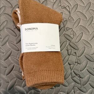 Women cozy socks Sonoma Brown and Cream Casual Socks